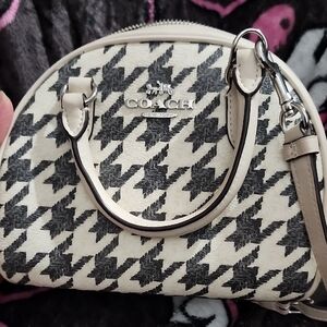 Coach Black and White Houndstooth Women's Bag